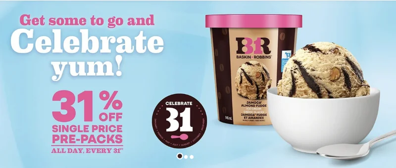 Baskin-Robbins Canada Holiday Deals: Celebrate 31 December with 31% Off