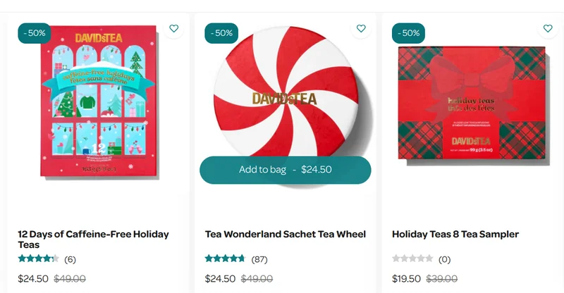 DAVIDsTEA Canada Boxing Day Deals Sale: 50% off Select Products + Extra 10% off with Promo Code