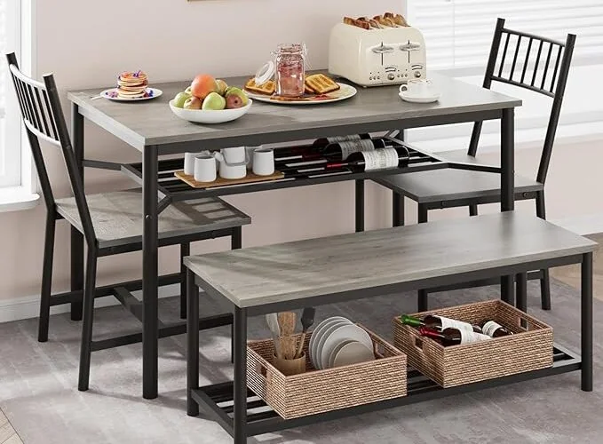 Garvee Farmhouse Dining Table Set for 4