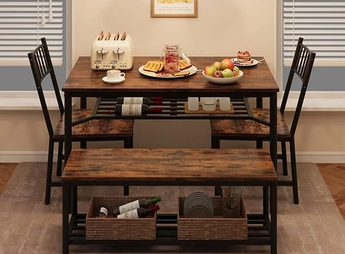 Garvee Farmhouse Dining Table Set for 4