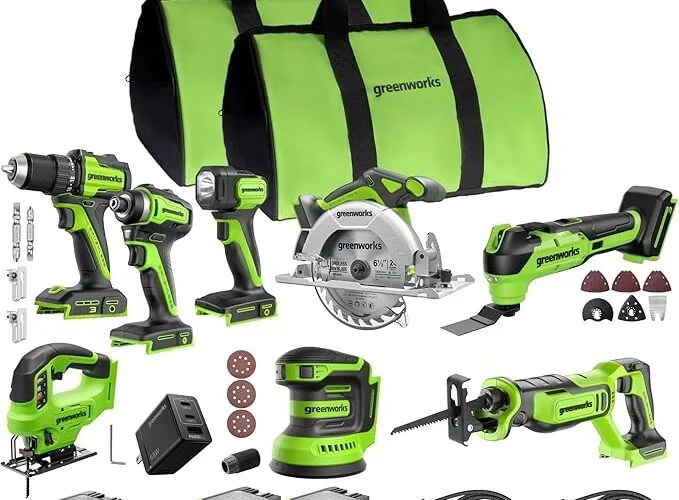 Greenworks 24V Cordless Brushless 8PCs Combo