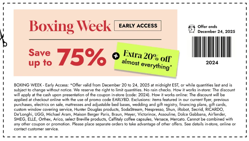Linen Chest Canada Early Boxing Week Sales & Deals 2025 +  Extra 20% Off Coupon