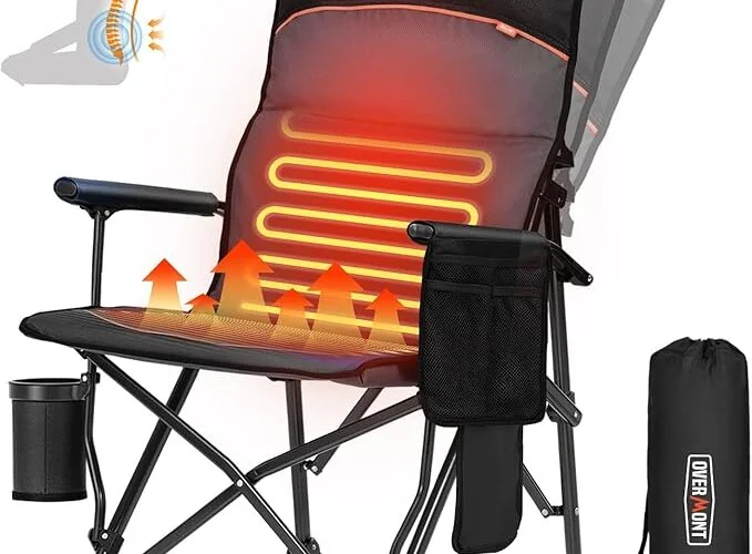 Overmont Heated Camping Chair with Adjustable High
