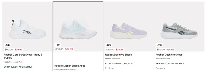 Reebok Canada Boxing Week Event Sale: 40% off Almost Everything + Extra 40% off Sale