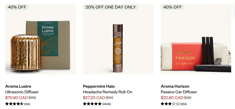 Saje Canada Boxing Day 2025 Sale: up to 50% off Select Products