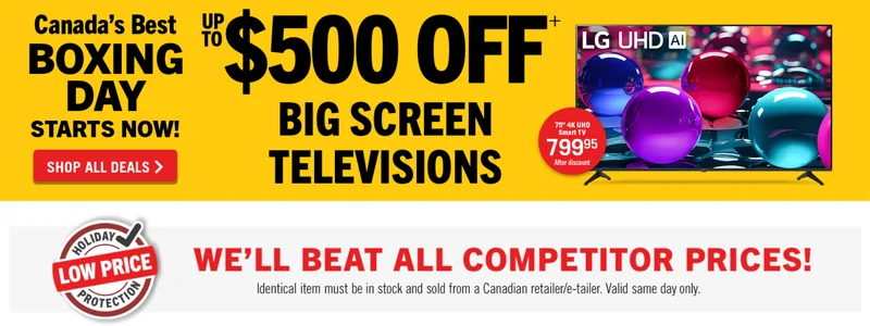 The Brick Canada Boxing Week Sale: Up to $500 Off Big Screen TVs + More