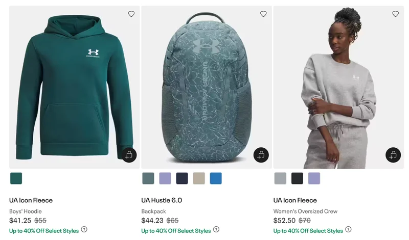 Under Armour + Outlet Canada Boxing Week Sale: Up to 40% off Select Styles